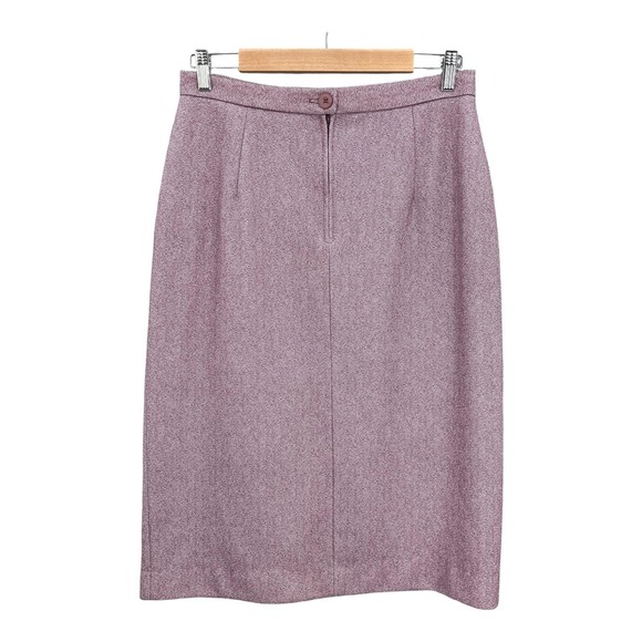 Vintage Skirt Suit Women 80s Office Academia Herringbone Blazer Size 16 Pink - Picture 4 of 11